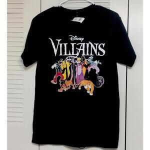 Disney Villains Unisex Shirt Size Large Black Graphic Print Cotton New With Tag